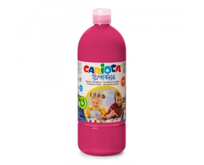 Carioca Botella Tempera 1000ml - Colores Superlavables - Faciles de Mezclar - Aplicable en Materiales Porosos - Alta Opacidad - Color Rosa