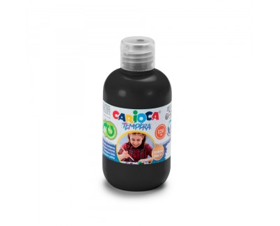 Carioca Botella Tempera 250ml - Colores Superlavables - Faciles de Mezclar - Aplicable en Materiales Porosos - Alta Opacidad - Color Negro