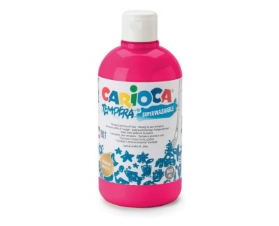 Carioca Botella Tempera 500ml - Colores Superlavables - Faciles de Mezclar - Alta Opacidad - Aplicable en Materiales Porosos - Color Rosa