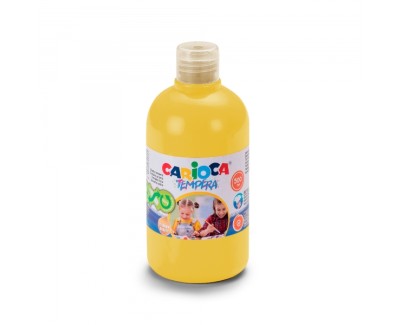 Carioca Botella Tempera 500ml - Colores Superlavables - Faciles de Mezclar - Aplicable en Materiales Porosos - Alta Opacidad - Color Amarillo