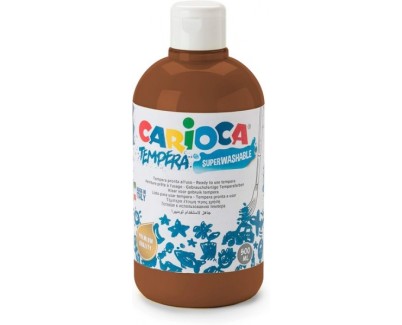 Carioca Botella Tempera 500ml - Colores Superlavables - Faciles de Mezclar - Aplicable en Materiales Porosos - Alta Opacidad - Color Marron