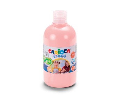 Carioca Botella Tempera 500ml - Colores Superlavables - Faciles de Mezclar - Aplicable en Materiales Porosos - Alta Opacidad - Color Rosa