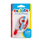 Carioca Cinta Correctora 5mm x 12m - Ideal para Cualquier Tipo de Papel - Color Blanco