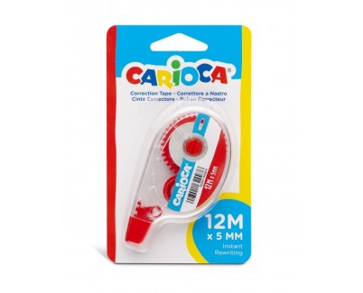 Carioca Cinta Correctora 5mm x 12m - Ideal para Cualquier Tipo de Papel - Color Blanco