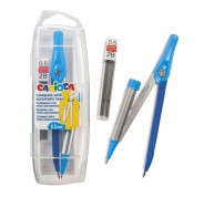 Carioca Compas Ajustable con Portaminas - Kit de Carga Mina HB 0.5 - Descenso de la Mina por Clic - Color Varios