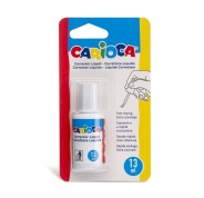 Carioca Corrector Liquido - Pincel de Nylon Suave y Preciso - Apto para Todo Tipo de Papel - Secado Rapido - Color Blanco