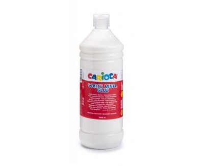 Carioca de Cola Blanca 1L - Tapa con Dispensador - Apta para Papel y Carton - Secado Transparente - Color Blanco