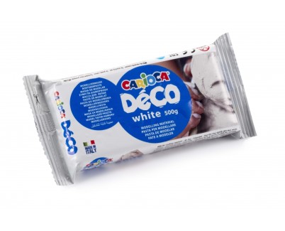 Carioca Deco Pasta de Modelar 500gr - Apta para Todas las Tecnicas de Modelaje - Endurece al Aire sin Coccion - Facil de Alisar - Color Blanco
