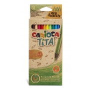 Carioca Eco Family Pack de 12 Lapices de Colores - Cuerpo Hexagonal - Colores Brillantes - Escritura Blanda - Mina Segura y Resistente - No Se Astilla - Color Varios