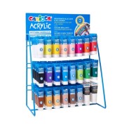 Carioca Expositor con 144 Tubos de Pintura Acrilica de 75ml - Colores Brillantes Resistentes a la Luz - Colores Surtidos
