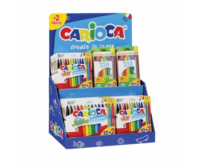 Carioca Expositor Sobremesa de 48 Unidades Surtidas 12+2 Gratis - Colores Surtidos