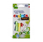 Carioca Fabric Pack de 6 Rotuladores para Tejidos - Punta Maxi Ø 6mm - Tinta Especial para Tejidos - Colores Indelebles Tras Aplicacion - Mayor Duracion y Brillo al Planchar Reverso - Color Varios