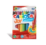 Carioca Joy Pack de 24 Rotuladores - Tinta Superlavable - Punta Fina 2.8mm - Punta Bloqueada - Tapa Ventilada - Color Varios