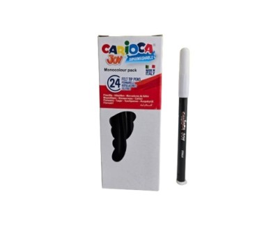 Carioca Joy Rotulador Monocolor - Cuerpo Redondo - Tinta Superlavable - Punta Fina 2.8mm Bloqueada - Tapa Ventilada - Color Negro