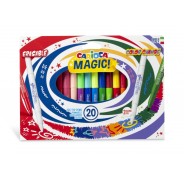 Carioca Magic Markers Pack de 20 Rotuladores Magicos - Tinta Magica Cambia de Color - Incluye Rotulador Magink para Cambiar o Borrar Colores - Punta Maxi Bloqueada con Tapa Ventilada - Color Varios