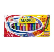 Carioca Magic Markers Pack de 30 Rotuladores Magicos - Tinta Magica Cambia de Color - Incluye Rotulador Magink para Cambiar o Borrar Colores - Punta Maxi Bloqueada con Tapa Ventilada - Color Varios