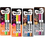 Carioca Mask Up Metallic & Neon Pack de 12 Blisters con 2 Lapices cada Uno - Brillantes y Lavables - Base Agua - Se Pueden Mezclar - Colores Metalicos y Neon