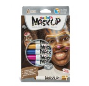 Carioca Mask Up Metallic Pack de 6 Colores Metalicos para la Piel - Ideales para Fiestas - Colores Brillantes y Lavables - Mezclables - 2 Tutoriales Incluidos - Colores Surtidos