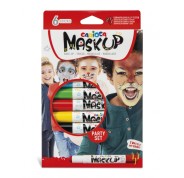 Carioca Mask Up Party Pack de 6 Colores para la Piel en Barra - Colores Brillantes - Lavables - Base Agua - Incluye 2 Tutoriales Paso a Paso - Color Varios