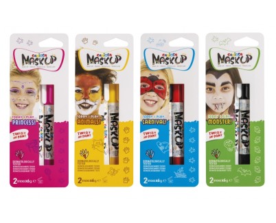 Carioca Mask Up Surt Pack con 12 Blisters de Colores para la Piel en Barra - Colores Brillantes - Lavables - Base Agua - Dermatologicamente Testados - Mezclables - Colores Surtidos