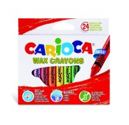 Carioca Maxi Pack de 24 Ceras - Colores Brillantes - Lavables - Cuerpo de Ø 12mm - Color Varios