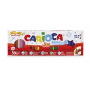 Carioca Medio Metro Pack de 50 Rotuladores - 36 Colores Diferentes - Tinta Superlavable - Punta Fina Bloqueada - Tapa Ventilada - Colores Surtidos