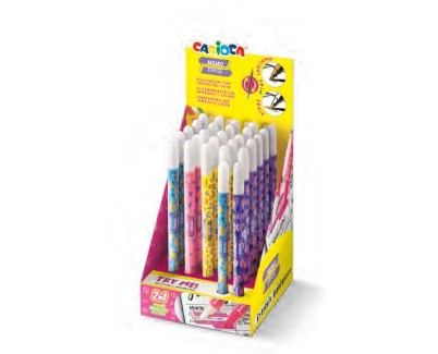 Carioca Memo Erase 2 en 1 Expositor con 25 Rotuladores +2 para Probar - Una Punta Subraya y la otra Borra el Color - Colores Surtidos