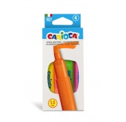 Carioca Memory Pack de 4 Subrayadores - Punta Biselada de 5mm - Brillantes y Lavables - Tinta a Base de Agua - Color Varios