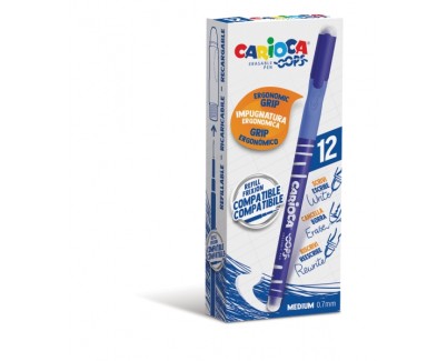 Carioca Oops Boligrafos Borrables - Tinta Termo Sensible - Empu&ntilde;adura Ergonomica Triangular - Punta &Oslash; 0.7mm - Doble Goma - Recambios Compatibles - Color Azul