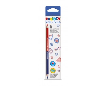 Carioca Pack de 12 Lapices - Cuerpo Lacado Hexagonal - Mina de &Oslash; 3.5mm - Color Azul/Rojo