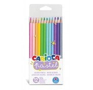 Carioca Pack de 12 Lapices de Madera Pastel - Colores Pastel - Cuerpo Hexagonal - Colores Brillantes y Lavables - Escritura Blanda - Mina Ø 3.3mm Segura y Resistente a las Caidas - Color Varios