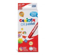 Carioca Pack de 12 Pasteles al Oleo - Maxi Cuerpo Ø 10mm - Lavables - Resistentes a la Luz - Faciles de Mezclar - Uso en Papel, Carton, Tela y Madera - Colores Surtidos