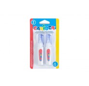 Carioca Pack de 2 Mini Boligrafos Correctores - Punta de Metal Resistente y Precisa - Apto para Todo Tipo de Papel - Secado Rapido - Color Blanco