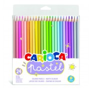 Carioca Pack de 24 Lapices de Madera - Colores Pastel - Cuerpo Hexagonal - Colores Brillantes y Lavables - Escritura Blanda - Mina Segura y Resistente a las Caidas - Color Varios