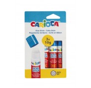 Carioca Pack de 3 Pegamentos de Barra - Ideal para Casa, Colegio y Oficina - Pega Papel, Fotos y Tejidos - sin Disolventes - Color Varios