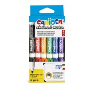 Carioca Pack de 6 Rotuladores para Pizarra Blanca - Punta de Ø 4.5mm - Tapa con Clip - Se Borra Facilmente y Se Seca Rapidamente - Colores Surtidos