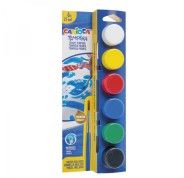 Carioca Pack de 6 Temperas en Botes de 25ml + Pincel - Superlavables - Mezclables - Colores Surtidos