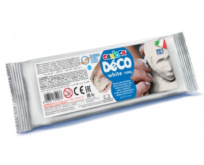 Carioca Pasta de Modelar 1000gr - Apta para Todas las Tecnicas de Modelaje - Endurece al Aire sin Coccion - Facil de Alisar - Color Blanco