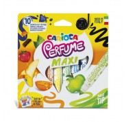Carioca Perfume Maxi Pack de 10 Rotuladores - Tinta Perfumada - Lavable - Libre de Sustancias Alergenicas - Aromas Naturales - Punta Bloqueada y Conica - Color Varios