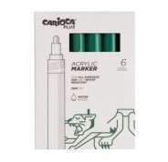 Carioca Plus Pack de 6 Marcadores Acrilicos - Punta 2mm - Color Verde