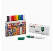 Carioca Plus Pack de 8 Marcadores Acrilicos en Caja Rigida - Punta 2mm - Tinta Acrilica Super Pigmentada - Colores Surtidos