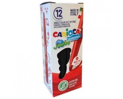Carioca Rotulador Jumbo Monocolor - Cuerpo Octogonal Maxi - Tinta Superlavable - Punta Maxi 6mm Bloqueada - Tapa Ventilada - Color Negro