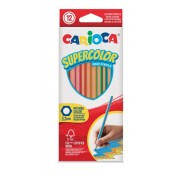Carioca Supercolor Pack de 12 Lapices de Colores - Cuerpo de Madera Hexagonal - Colores Intensos y Gran Opacidad - Mina de 3.3mm - Colores Surtidos