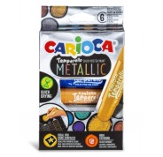 Carioca Temperello Metallic Pack de 8 Temperas Solidas - Gran Cobertura - Faciles de Mezclar - Sin Disolventes y Lavables - Secado Rapido - Colores Metalicos Surtidos
