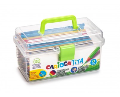 Carioca Tita Pack de 120 Lapices de Resina - Cuerpo Hexagonal - Colores Brillantes y Lavables - Escritura Blanda - Mina Segura y Resistente a Caidas - No Se Astilla - Color Varios