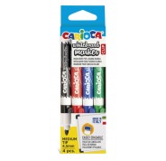 Carioca Whiteboard Clip Pack de 4 Rotuladores Borrables para Pizarras Blancas - Punta Media - Punta de Ø 4.5mm - Tapa con Clip - Secado Rapido - Color Varios