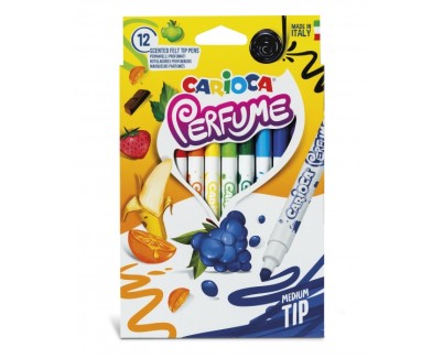 Carioca Xplosion Pack de 12 Rotuladores - Tinta Perfumada y Lavable - Aromas Naturales - Libre de Sustancias Alergenicas - Punta Bloqueada y Conica - Color Varios