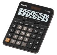 Casio DX-12B Calculadora de Escritorio - Pantalla Extragrande LCD de 12 Digitos - Solar y Pilas - Color Negro