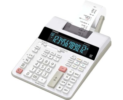 Casio FR-2650RC Calculadora Impresora de Sobremesa - Impresi&oacute;n en 2 colores - Pantalla de 12 Digitos - Funci&oacute;n de reloj y calendario - Color Blanco