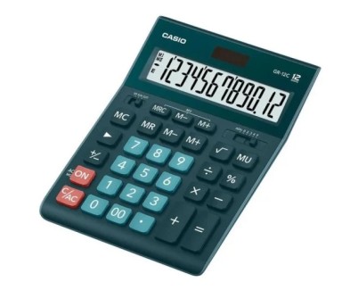 Casio GR-12C Calculadora de Sobremesa de 12 Digitos - Pantalla Extragrande - Simbolos de Comando de Funcion - Alimentacion Solar y Pilas - Color Verde